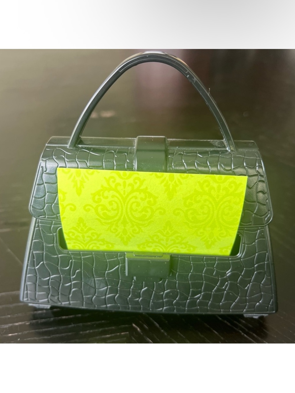 Birkin Black Handbag Post-It Note Holder Desk Accessory